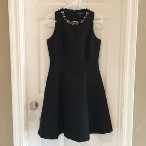 Liz Claiborne Black Jacquard Fit and Flare Dress